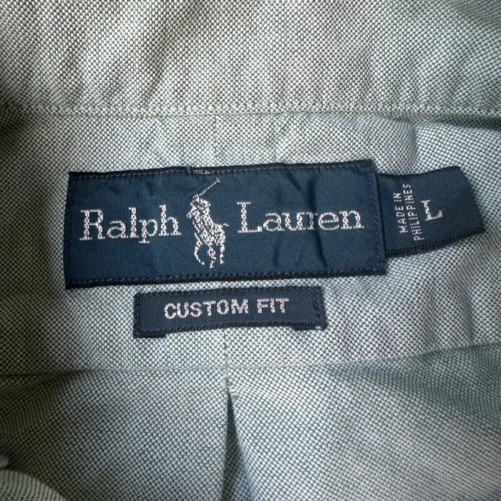 Ralph Lauren Button Down Mens Large Green Good Custom Fit Oxford Long Sleeve